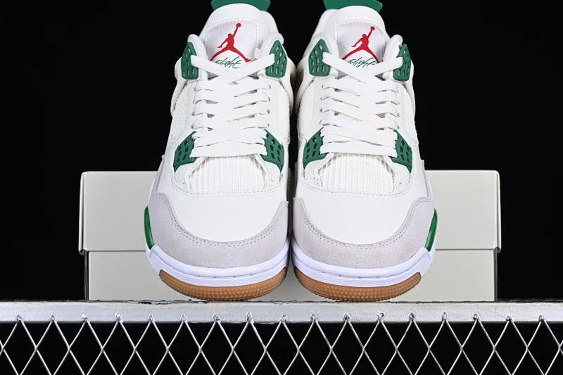 All categories Air Jordan Jordan series basketball shoes Air Jordan 4 OG version Nk SB x Air Jordan 4 "Pine Green" AJ4 Joe 4 joint white green DR5415-103